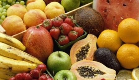 A close up of many different fruits