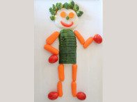 Assorted vegetables formed to look like a person